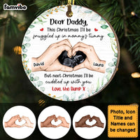 Personalized Pregnancy Scan Daddy To Be Hands Print Circle Ornament 28822 thumb 1