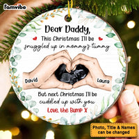 Personalized Pregnancy Scan Daddy To Be Hands Print Circle Ornament 28822 thumb 1