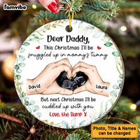Personalized Pregnancy Scan Daddy To Be Hands Print Circle Ornament 28822 thumb 1