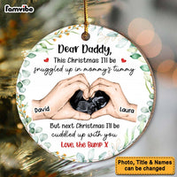 Personalized Pregnancy Scan Daddy To Be Hands Print Circle Ornament 28822 thumb 1