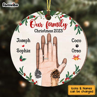 Personalized Gift For Pet Lovers Merry Christmas Hand Sign Circle Ornament 28823 thumb 1
