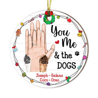 Personalized Gift For Dog Lovers You Me And The Dogs Circle Ornament 28825 thumb 1