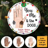 Personalized Gift For Dog Lovers You Me And The Dogs Circle Ornament 28825 thumb 1