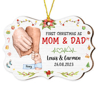 Personalized First Christmas As Mom And Dad Benelux Ornament 28827 thumb 1