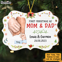 Personalized First Christmas As Mom And Dad Benelux Ornament 28827 thumb 1