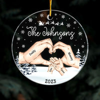 Personalized Family Hands Christmas Circle Ornament 28828 thumb 1