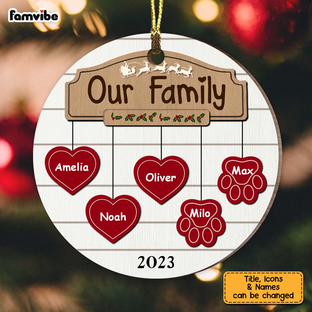 Personalized Our Family Circle Ornament 28829 Primary Mockup