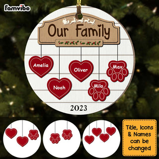 Personalized Our Family Circle Ornament 28829 Primary Mockup