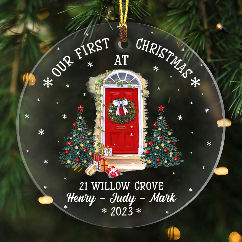 Personalized Gift For Family First Christmas At Home Circle Ornament 28831 Primary Mockup