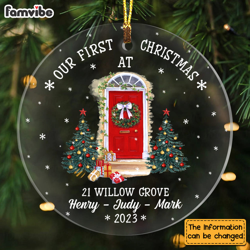 Personalized Gift For Family First Christmas At Home Circle Ornament 28831 Primary Mockup