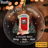 Personalized Gift For Family First Christmas At Home Circle Ornament 28831 thumb 1