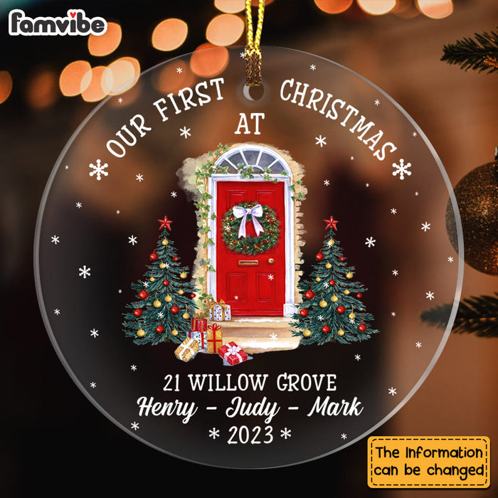 Personalized Gift For Family First Christmas At Home Circle Ornament 28831 1