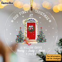 Personalized Gift For Family First Christmas At Home Circle Ornament 28831 thumb 1