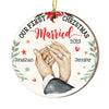 Personalized Gift For Couple Holding Hands Our First Christmas Circle Ornament 28834 1