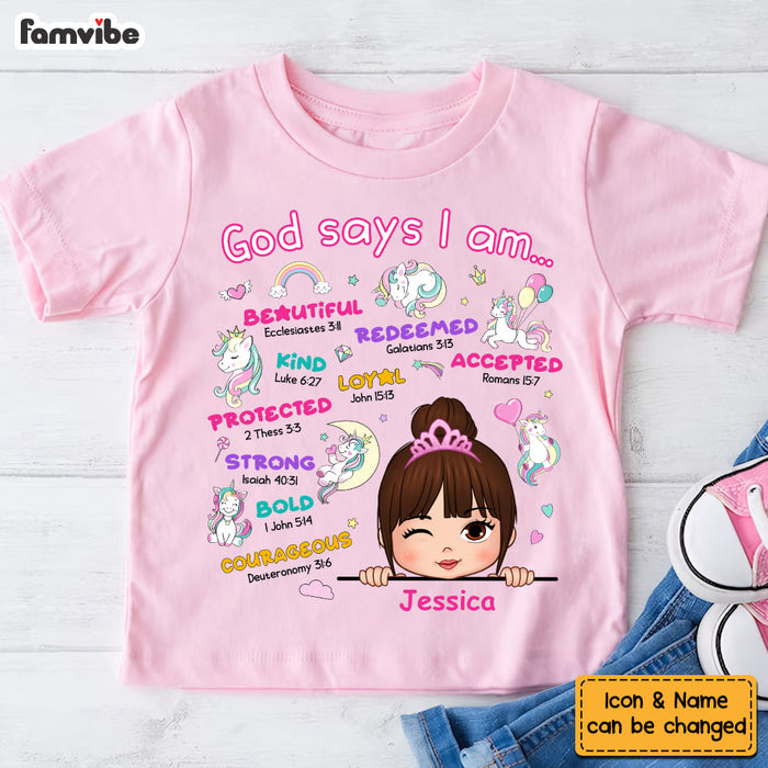 Personalized God Says I Am Granddaughter Kid T Shirt 28836 1