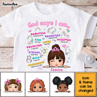 Personalized God Says I Am Granddaughter Kid T Shirt 28836 thumb 1
