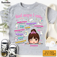 Personalized God Says I Am Granddaughter Kid T Shirt 28836 thumb 1