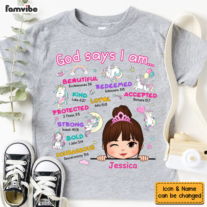 Personalized God Says I Am Granddaughter Kid T Shirt 28836 1