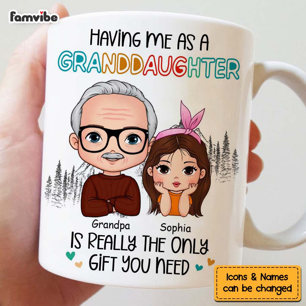 Personalized Gift For Grandpa Having Me As A Granddaughter Mug 28838 Primary Mockup