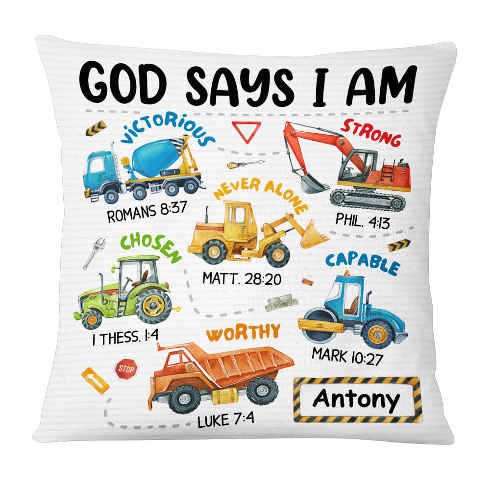 Personalized Gifts For Grandson Construction Machines I Am Pillow 28843 Primary Mockup