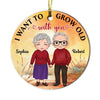 Personalized Christmas Gift For Couple Grow Old With You Circle Ornament 28846 1