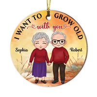 Personalized Christmas Gift For Couple Grow Old With You Circle Ornament 28846 thumb 1