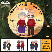 Personalized Christmas Gift For Couple Grow Old With You Circle Ornament 28846 thumb 1