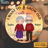 Personalized Christmas Gift For Couple Grow Old With You Circle Ornament 28846 thumb 1