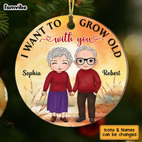 Personalized Christmas Gift For Couple Grow Old With You Circle Ornament 28846 thumb 1