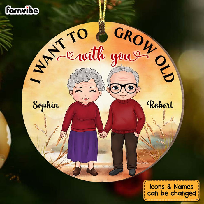 Personalized Christmas Gift For Couple Grow Old With You Circle Ornament 28846 1