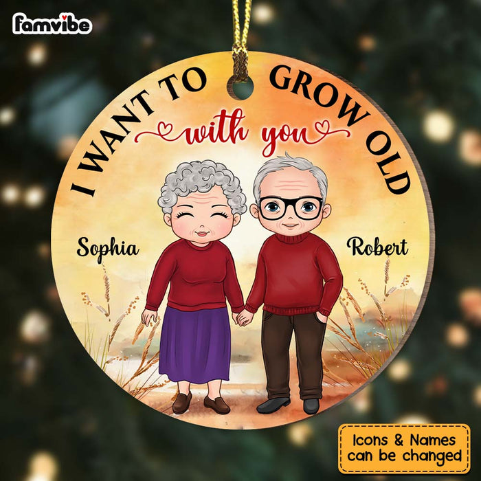 Personalized Christmas Gift For Couple Grow Old With You Circle Ornament 28846 1