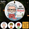 Personalized First Christmas Gift For Grandpa Retired 2023 Circle Ornament 28851 1