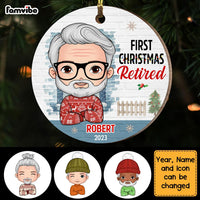 Personalized First Christmas Gift For Grandpa Retired 2023 Circle Ornament 28851 thumb 1
