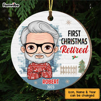 Personalized First Christmas Gift For Grandpa Retired 2023 Circle Ornament 28851 thumb 1