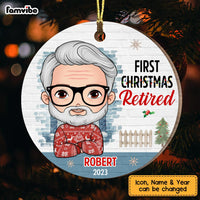 Personalized First Christmas Gift For Grandpa Retired 2023 Circle Ornament 28851 thumb 1