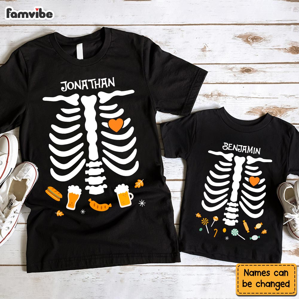 Personalized Halloween Family Skeleton Funny Adult And Kid Tee 28854 Primary Mockup