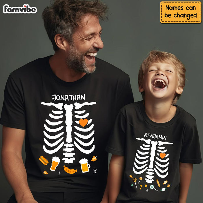 Personalized Halloween Family Skeleton Funny Adult And Kid Tee 28854 1