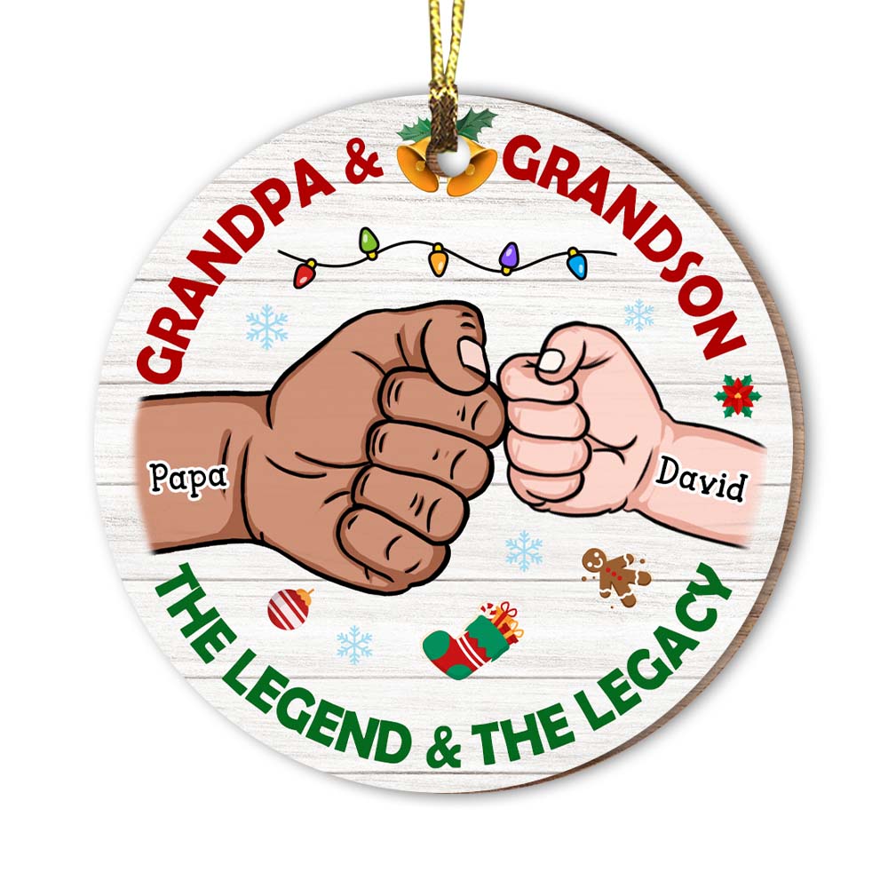 Personalized Grandpa and Grandson Legend Legacy Circle Ornament 28861 Primary Mockup