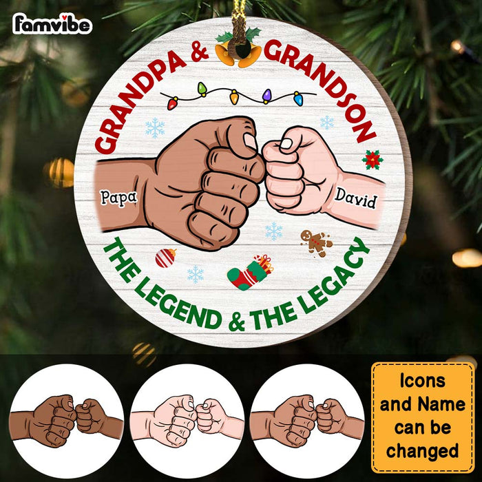 Personalized Grandpa and Grandson Legend Legacy Circle Ornament 28861 1