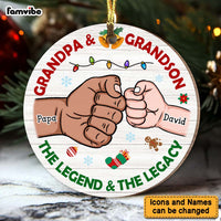 Personalized Grandpa and Grandson Legend Legacy Circle Ornament 28861 thumb 1