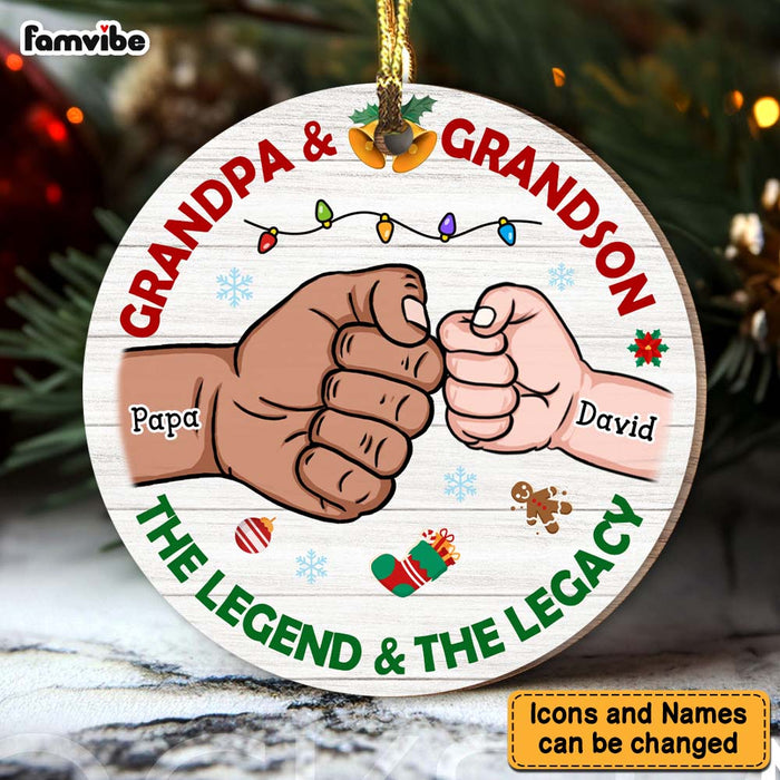 Personalized Grandpa and Grandson Legend Legacy Circle Ornament 28861 1