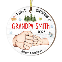 Personalized Gift For Grandpa First Christmas Circle Ornament 28863 thumb 1