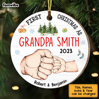 Personalized Gift For Grandpa First Christmas Circle Ornament 28863 thumb 1