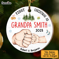 Personalized Gift For Grandpa First Christmas Circle Ornament 28863 thumb 1