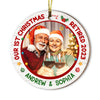 Personalized Grandpa Grandparents First Christmas Retired Circle Ornament 28864 1