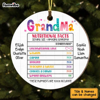 Personalized Gift For Nana Grandma Nutritional Facts Circle Ornament 28867 thumb 1