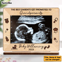 Personalized Gift For Grandparents Grandma Grandpa Baby Announcement Upload Photo Wood Plaque 28868 thumb 1