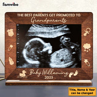 Personalized Gift For Grandparents Grandma Grandpa Baby Announcement Upload Photo Wood Plaque 28868 thumb 1