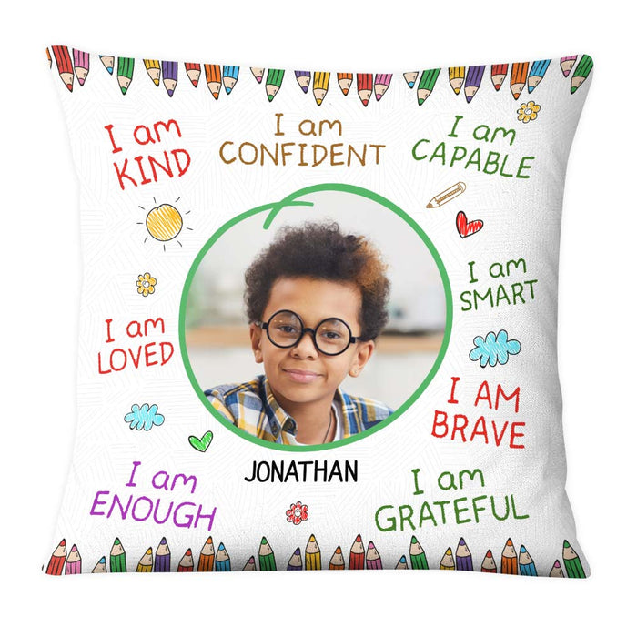 Personalized Gift For Grandson I Am Kind Upload Photo Pillow 28869 1