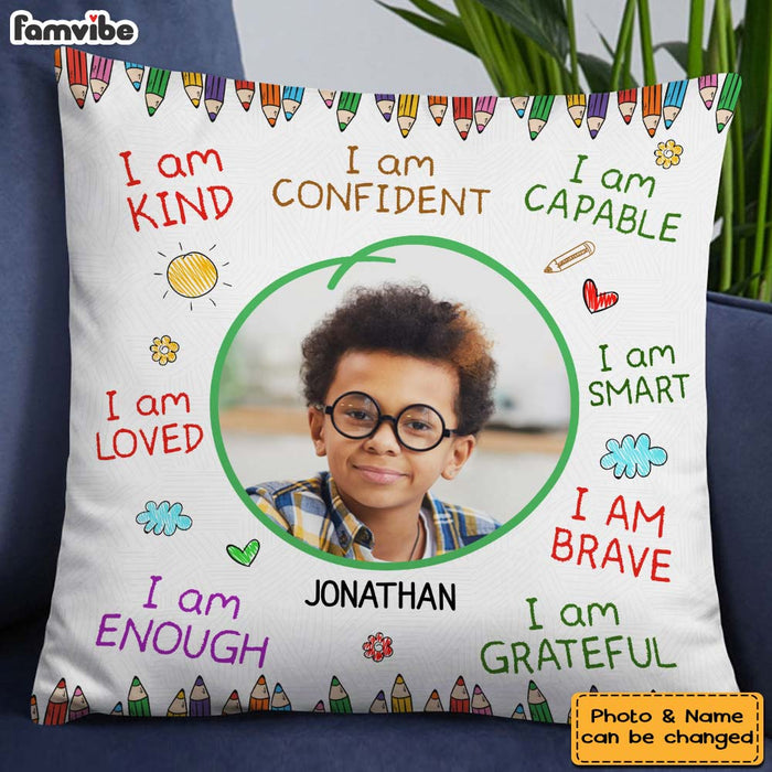 Personalized Gift For Grandson I Am Kind Upload Photo Pillow 28869 1